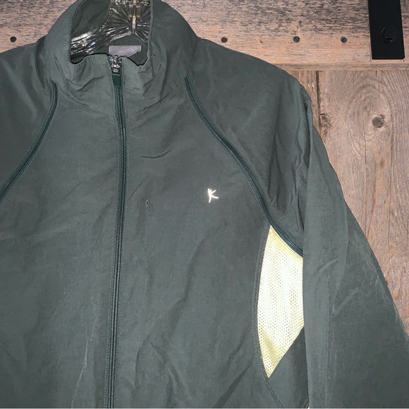 Women’s XL 16/18 DANSKIN NOW Pine Green Yellow Mesh Convertible Jacket Vest EXC - Picture 3 of 11